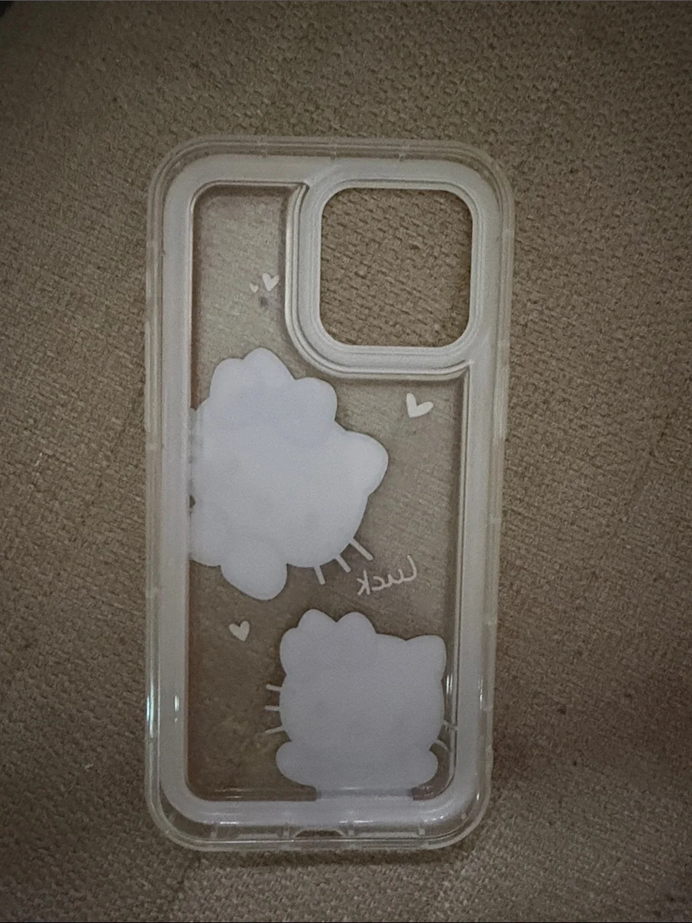 Hello Kitty Clear Phone Case with Pink Trim and Bow Accents